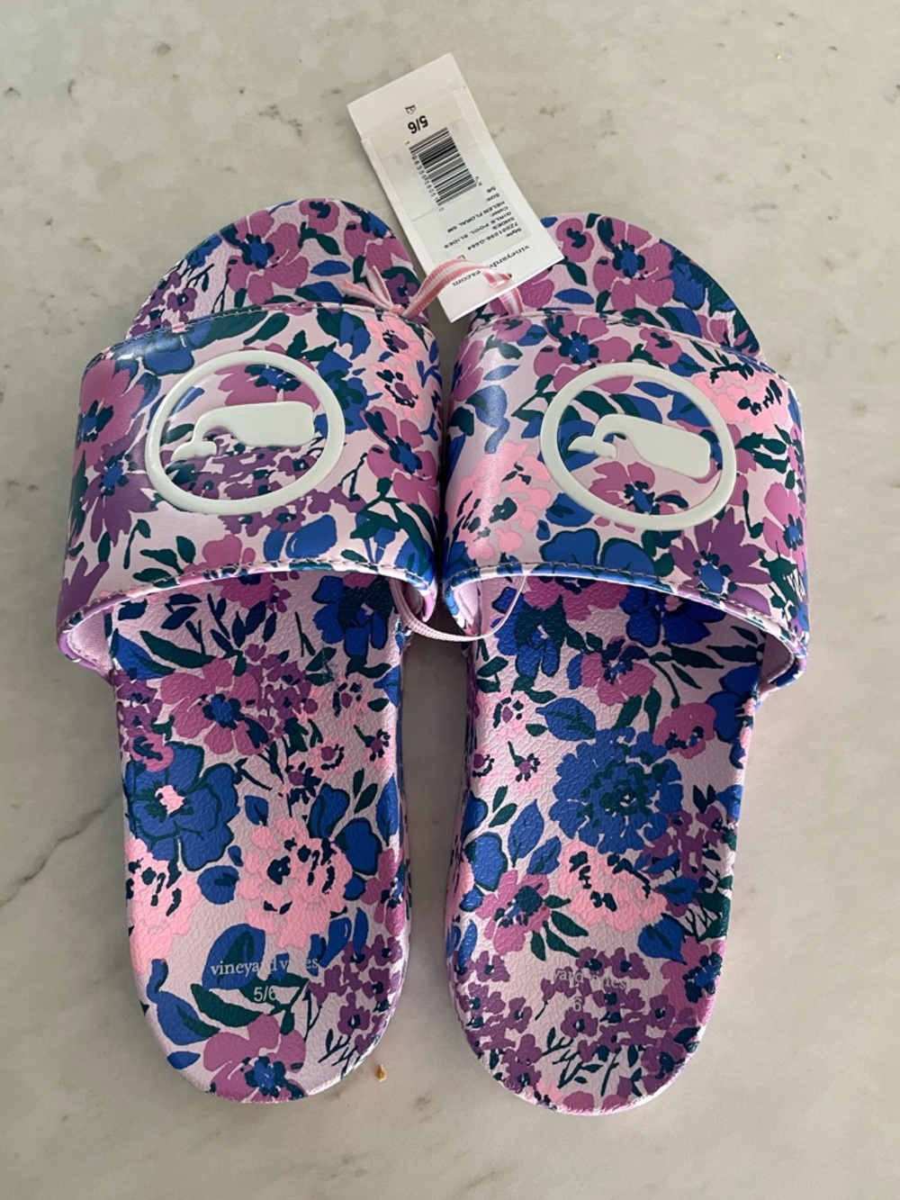 Vineyard Vines Girls’ Floral Slide Sandals